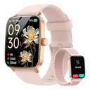 Smart Watch for Women, 1.85" HD Dynamic Dial Smartwatch for Android & iPhone with Answer/Make Call, Fitness Tracker with 110+ Sport Modes, Heart Rate/SpO2/Sleep Monitor, IP68 Waterproof (2 Bands)