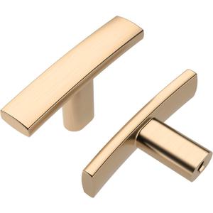 Alzassbg 10 Pack Brushed Brass Cabinet Knobs, 2 Inch(50mm) Arch Gold Cabinet Kitchen Hardware for Cabinets and Drawers AL6092BB