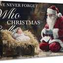 Vintage Christmas Wall Art for Living Room Santa Claus and Baby Jesus Pictures Wall Decor Christian Religious Canvas Prints Watercolor Painting Spiritual Poster Artwork Bedroom Home Decorations 20x40"