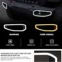 Kiwi Master LED Fog Lights Trim DRL for Jeep Gladiator JT 2018-2026 Jeep Wrangler JL/4xe Accessories Front Bumper Lamps Cover Turn Signal Daytime Running Light, Pair