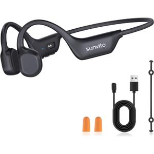 Bone Conduction Headphones, Open Ear Bluetooth 6.0 Headphones with Mic, Lightweight Wireless Sports Headphones, 10H Playtime, IPX6 Sweatproof Headphones for Running, Gym, Cycling