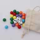 30 Wahoo Board Game Replacement Marbles 5 Each of 6 Colors, 6 Dice and a Play Bag for Wahoo Board Game.(0.55 inches)