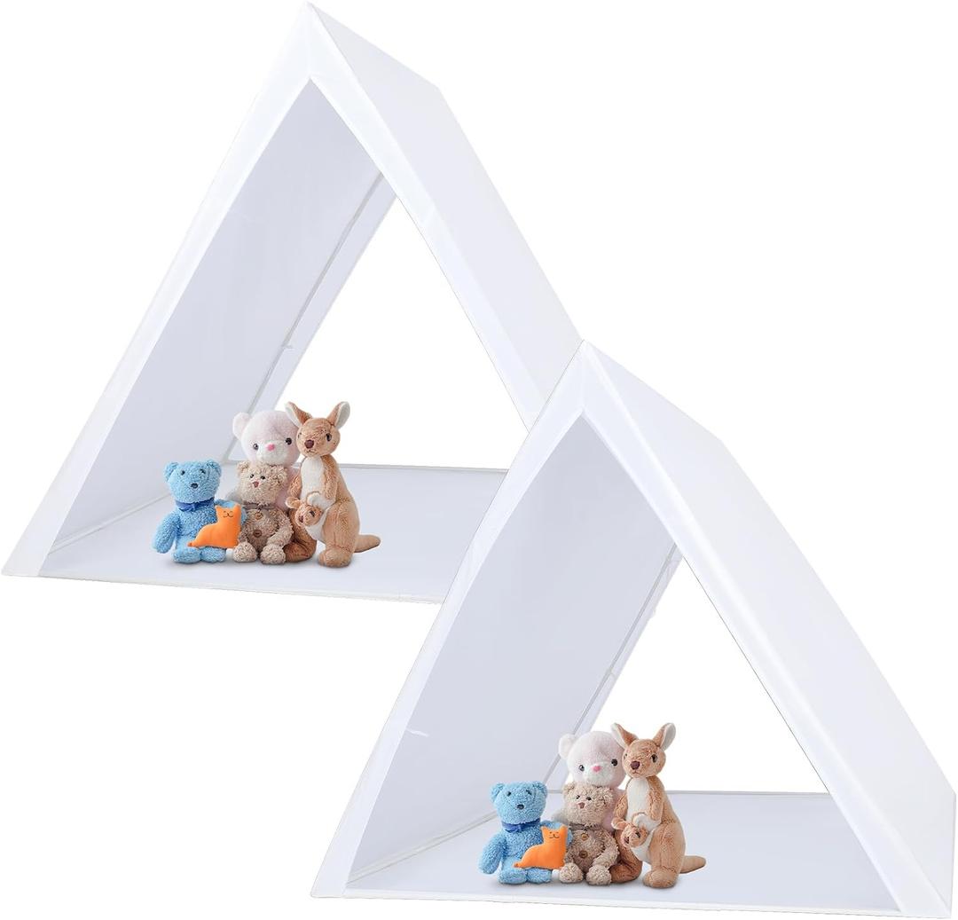 Windyun 2 Pcs Teepee Tent for Kids Sleepover Tents for Parties White Foldable Washable Teepee Child Girls Boys Indoor Outdoor Bedroom Sleepover Slumber Party Easy Assembly 45.3 x 45.3 x 40 Inches