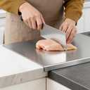 L-Shaped Stainless Steel Cutting Board for Kitchen 15x11" Lip Non-Slip Dishwasher Safe Double-Sided Use for Suitable for Meat, Fruits, Vegetables, Bread