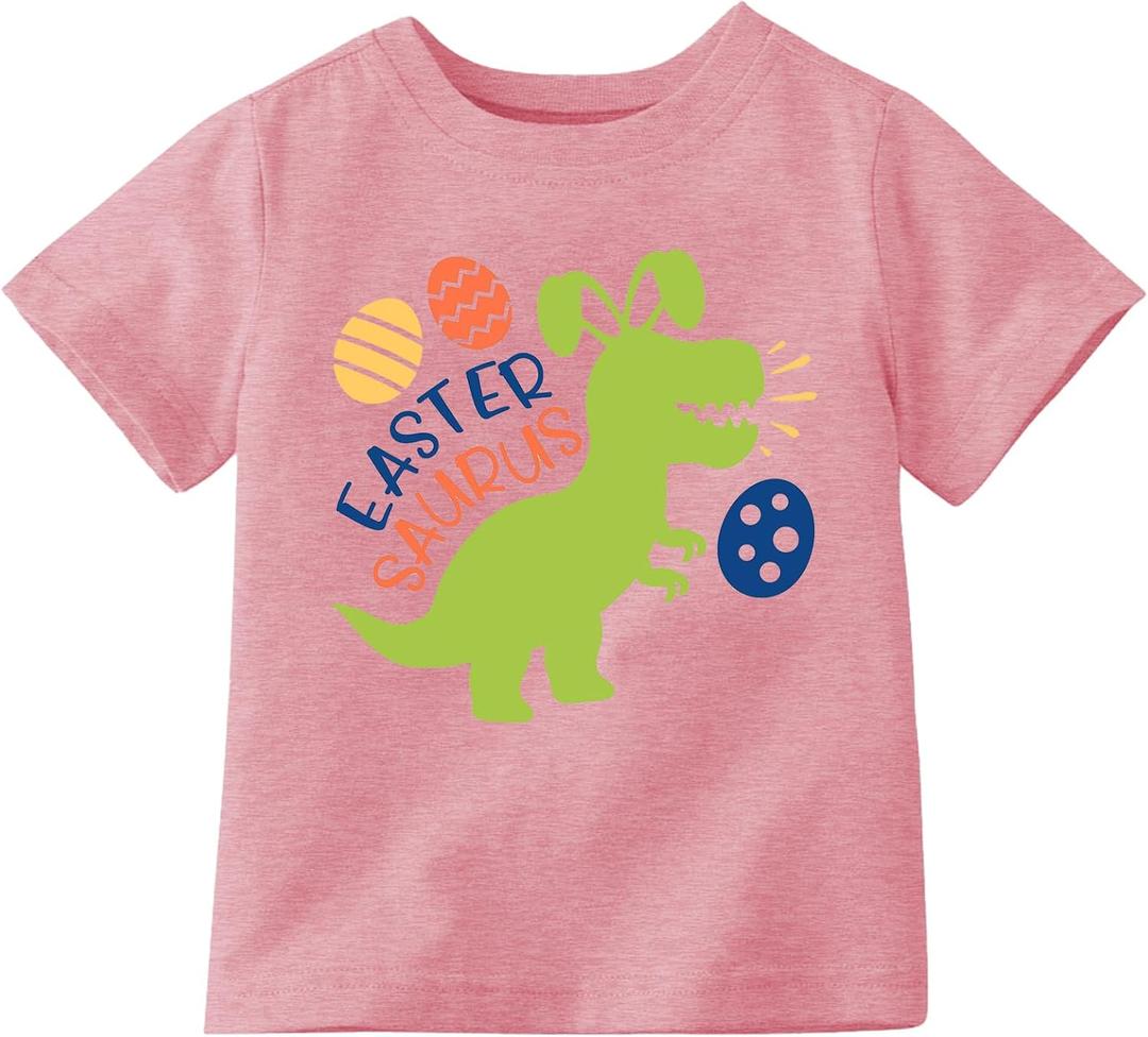 Valentines Shirts for Kids - Hearts Bows Valentine’s Day Tshirt Toddler Boys Girls Cute Love Tops (Pink)