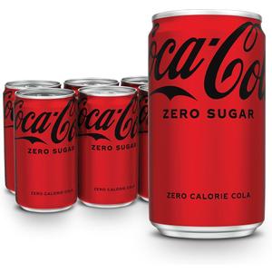 Coke Zero Sugar Mini-Can 7.5 fl oz, 6 Pack, BBD: 25 May 2026