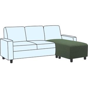H.VERSAILTEX Ottoman and Sofa Seat Cushion Combined Cover Slipcover Rectangle Sofa Slipcover Fit Length 56'-75' Suitable for L Shaped Seat Cushion Cover or Chaise Part Cover Thick Soft - Bronze Green, Size: XX-Large