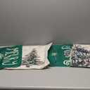 AVOIN colorlife Merry Christmas Trees Balls Berries Throw Pillow Covers, 16 x 16 Inch Green Home Sweet Home Seasonal Winter Holiday Cushion Case Decoration for Sofa Couch Set of 4