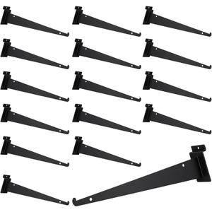 12 Inch Slatwall Shelf Bracket, Slatwall Accessories, Heavy Duty Slat Wall Shelf Bracket with Lip for Garage and Retail Display(16PC )
