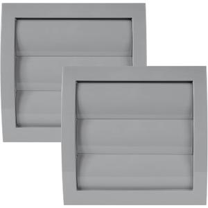 Vent Systems 4'' Inch Gray Air Vent Cover, Pack of 2, Dryer Vents and Bathroom Exhaust Vent Pipe, Louvered Outdoor Dryer Vent Cover Opening Flap Vent, Keeps Out Insects, Birds and Rodents