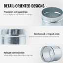 5 Inch Round Galvanized Steel Duct Connector - Metal Ventilation Pipe Coupler - Dryer Vent Hose Extension - HVAC Ducting Coupling for Straight Connection