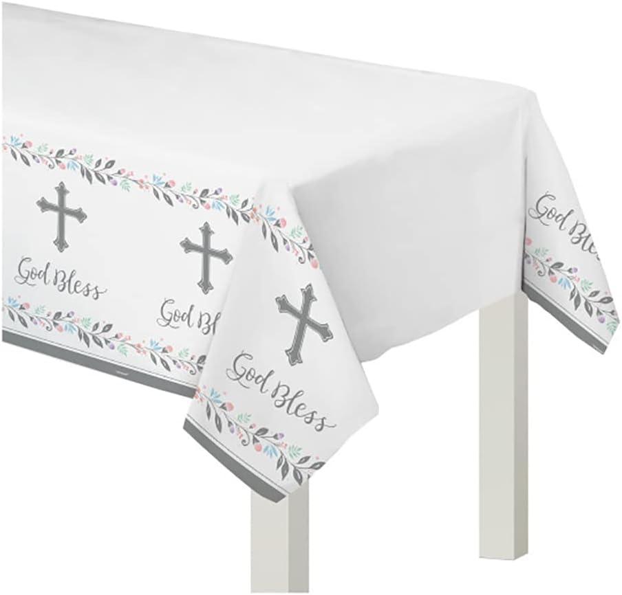 Holy Day Plastic Table Cover - 54” x 102" (1 Pc.) - Ideal for Holidays & Special Occasions