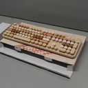 Wireless Keyboard and Mouse Combo, Ergonomic Full Size Typewriter Retro Round Keycaps Keyboard, Compatible with Windows, PC, Perfer for Home and Office Keyboards  (Lovely Brown)