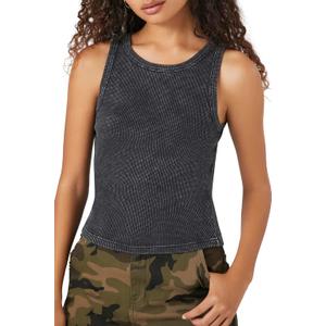 Forever 21 Womens Mineral Wash Waffle Knit Tank Top (M)