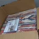 Area Rug 8x10 Rug Machine Washable Non-Slip Low Pile Print Pattern Western Rug for Living Room Bedroom Entryway Tribal Series -Red/Orange