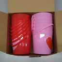 Crowye 12 Pcs 32oz Valentine's Day Bucket Bulk Heart Buckets for Drinks 4.33 x 3.15 x 4.33 in Plastic Drink Buckets with Handle for Valentine Birthday Bachelorette Party Wedding Drinks Beverages Beer