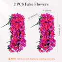 Lifewit Artificial Bougainvillea Flowers, 2 PCS Plastic Long Trailing Vines Fake Flowers for Outdoor Indoor Garden Porch Patio Balcony Decor, UV Resistant, Mix for Purple & Hot Pink