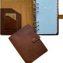 2026-2027 Weekly Leather Planner - A6 Genuine Leather Binder Planner for Men and Women, Inner Pockets and Pen Holder, Personal (Weekly)
