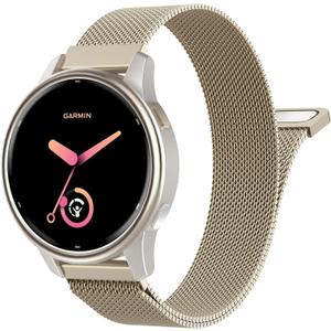 20mm Metal Watch Band Compatible with Garmin vivoactive 6/5/3, Forerunner 570 42mm/55/245/645, Garmin Venu, Mesh Stainless Steel Replacement Strap Magnetic Clasp Wristband for Men Women,CGold