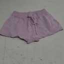 RoseSeek Women's Drawstring Drop Waisted Knit Mini Shorts Y2K Skinny Lounge Shorts Micro Bottoms Violet Purple, Small