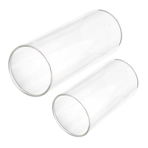 STOBAZA 2pcs Clear Glass Candle Holders Windproof Candle Shades for Home Decor Projects and Creating Warm Atmosphere