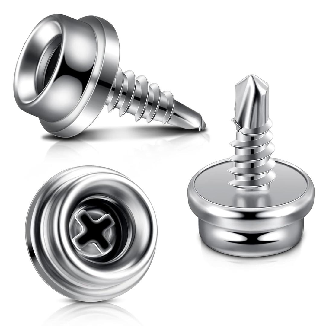 Boat Canvas Snaps Stainless Steel Screw Boat Cover Metal Snaps 3/8 Inch Socket Screw Stud Canvas Tool for Covers (Pack of 24)