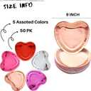 Winoo Design Bulk Valentines Plates - 50 PK - Shiny Heart Shaped Plates Paper for Valentines Day Decor Decorations Valentine Party Supplies