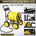 Garden Hose Reel Cart, Heavy Duty Hose Reel with Wheels, Outdoor Water Hose Reel for Backyard, Garden, or Lawn, Metal Hose Carts (250ft Hose Capacity)