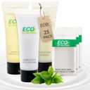 Eco Amenities - Set of 4 Bar Soaps, Shampoo, Conditioner, Body Lotion (1 oz 100 Piece Set - 25 Bar Soaps, 25 Shampoo, 25 Conditioner, 25 Body Lotion)