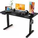 Electric Standing Desk - Height Adjustable Sit Stand Desk Frame & Top on Wheels (55 Inch, Black)