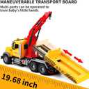 Dwi Dowellin Kids Toys for 3 4 5 6 7 Years Old Boys, 15" Large Tow Truck Toy,Friction Powered Transport Truck Crane Toy with Lights and Sounds,with Roadster,Toddlers Gifts