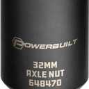 Powerbuilt 1/2-inch Drive Axle Nut Socket, 32mm 6 Point Extra Deep, Remove Front Wheel Drive Axle Shaft Nuts, Pin Hole - 648470