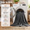 LOOBANI Waterproof Blanket Queen King Size, 80" x 80" Water Proof and Stain Resistant Blankets for Bed, Couch, Reversible Flannel Sherpa Fleece Blanket, Pet-Friendly - Grey