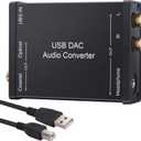 LiNKFOR USB to SPDIF Coaxial RCA and 3.5mm Headphone Jack Converter - Optical Audio Adapter - PCM for Windows, Mac, PS4, PS3