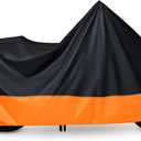 XYZCTEM Motorcycle Cover Waterproof Outdoors, All Weather Protection Vehicle Accessories, Sunproof Windproof, Dustproof, Fit for Honda, Kawasaki, Harley Davidson, Yamaha 86 Inch Motorcycle Accessories (87'')