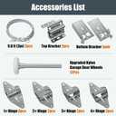 Luxbaro Garage Door Hinges and Rollers for 8' Height Garage Doors, Garage Door Hardware Kit Include Hinges, Rollers, Top Bracket, Wire Rope