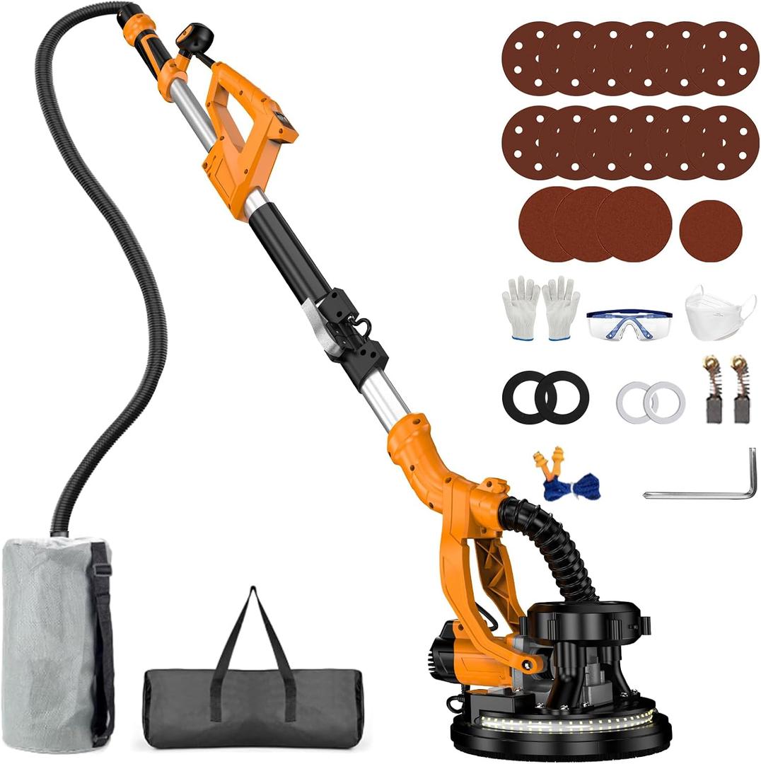 Drywall Sander, 9-Speed Electric Drywall Sander with Vacuum Dust ...