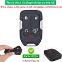 Key Fob Cover fit for GMC Sierra for Chevy Silverado 1500 2500 2500HD 3500 3500HD 2019 2020 2021 2022-2024, Soft Silicone Key Case with Keychain(Pink Button & Red Button)
