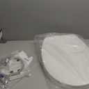 Hibbent Round Bidet Toilet Seat with Slow Close, Non-Electric Bidet Attachment for Toilet Seat with Dual Nozzle, Bidet Sprayer with Adjustable Self-Cleaning Nozzles, Brass T Adapter