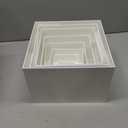 White Acrylic Buffet Risers 8 Pcs, Food Display Stands for Buffet Table Party Catering Dessert Jewelry Collectibles, Acrylic Cube Nesting Boxes with Hollow Bottoms 8 Sizes (10"-9"-8"-7"-6"-5"-4"-3")