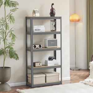 5-Tier Storage Shelves, Adjustable Shelving Unit, 60 x 30 x 12 Inches, Load 2920 lb, Multipurpose Shelf Kitchen Garage Pantry Closet, Grey