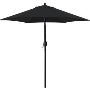 Sunnyglade 7.5' Patio Umbrella Outdoor Table Market Umbrella with Push Button Tilt/Crank, 6 Ribs (Black)