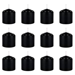 Mega Candles 12 pcs Unscented Black Votive Candles, Hand Poured Wax Candle 10 Hours 1.38 Inch x 1.5 Inch, Home Décor, Wedding Receptions, Centerpieces, Occasions, Events, Meditations, Holders