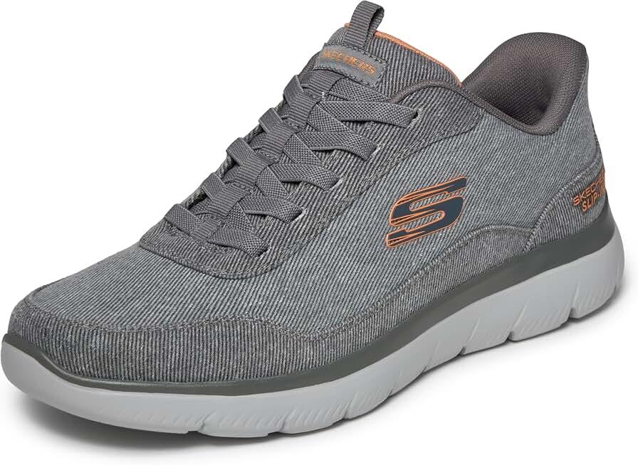 Skechers Men's Summits Canvas Hands Free Slip-in | Hands Free Slip-ins, Air-Cooled Memory Foam, Vegan, Canvas, 10.5
