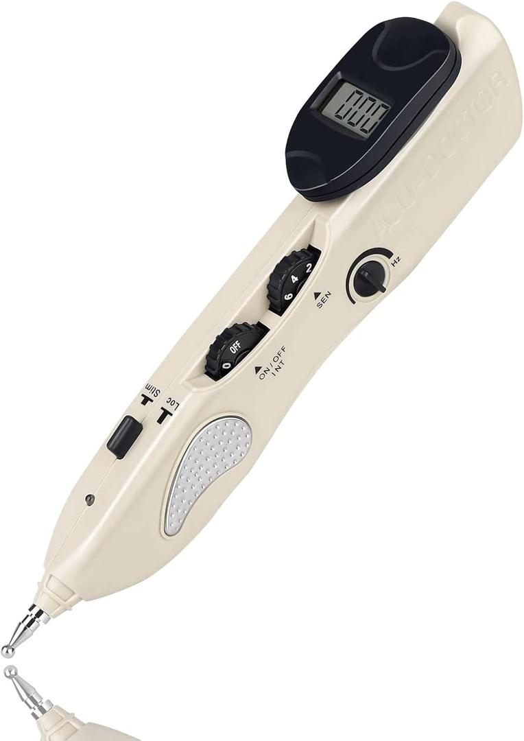 Electronic Acupuncture Pen Acupressure Massage Therapy Rechargeable | Intelligent Acupoint Finder | Pain Relief | 3 Massage Heads | 3 Therapy Mode | 10 Intensity | 500 mAh | Lightweight Portable