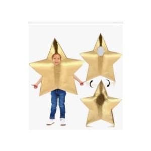 Jenaai Gold Nativity Star Costume for Kids Star Shaped Costume Kids Christmas Scene Cosplay Outfits Apparel Religion Living Props for Religion Sunday School Church Supply