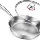 Titanium Pan for Cooking - Titanium Alloy, No Coating Titanium Cookware Frying Pan Hammered Pans Safe Durable Scratch-Resistant Compatible with All Cooktops (11.81in)