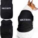 Parisian Pet Dog T-Shirt with Embroidered 'Security' Word Dog Tank Top - 100% Cotton, Breathable Puppy Security Shirt - Sleeveless Pet Vest - Machine Washable Doggy Shirts for Small Dogs - S