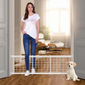 Short Dog Gate - 16 Inches Height Step Over Pet Fence, Retractable Indoor Outdoor Gate Expands Up to 41 Inches for Doorways Stairs, Suitable for Small Dogs and Puppies