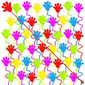 20PCS Glitter Sticky Hands for Kids, Mini Stretchy Slap Hands Toys, Little Hands Sticky Hands Bulk for Party Favors, Girls, Boys, Classroom Prizes, Students, Birthday Gifts, Goodie Bags Stuffers